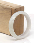 Baikalla Natural Light Yellow-Green & Lavender Jadeite Jade "Oval Half Round" Bangle Bracelet (55.4mm) 