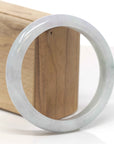 Baikalla Natural Burmese Light Grey - Green Jadeite Jade Bangle Bracelet (62.70mm) 