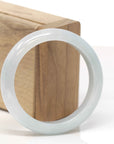 Baikalla Natural Light Green Jadeite Jade "Half Round" Bangle Bracelet (55mm) 
