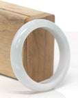 Baikalla Natural Light Green Jadeite Jade "Half Round" Bangle Bracelet (55mm) 