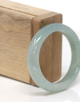 Icy Light Oil-Green Natural Burmese Jadeite Jade Bangle – Oval Half Round (53.6mm) TT920
