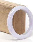 Light Pink-Lavender Natural Burmese Jadeite Jade Bangle – Half Round (57.9mm) TT922