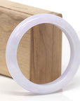 Light Pink-Lavender Natural Burmese Jadeite Jade Bangle – Half Round (57.9mm) TT922