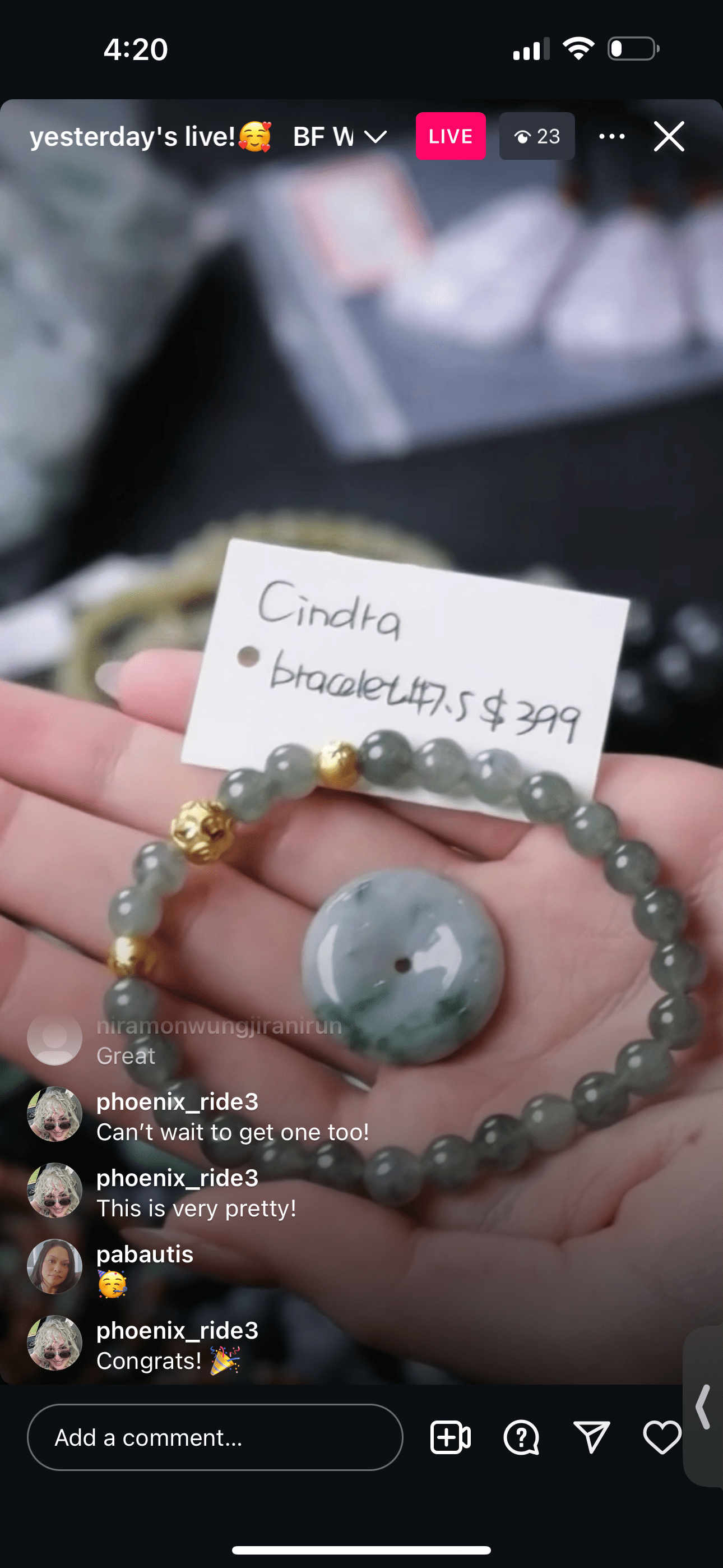 Baikalla IG Live "Natural Jadeite Jade Bead Bracelet with Gold Money Beads" (Live Pick) (11/30/24)