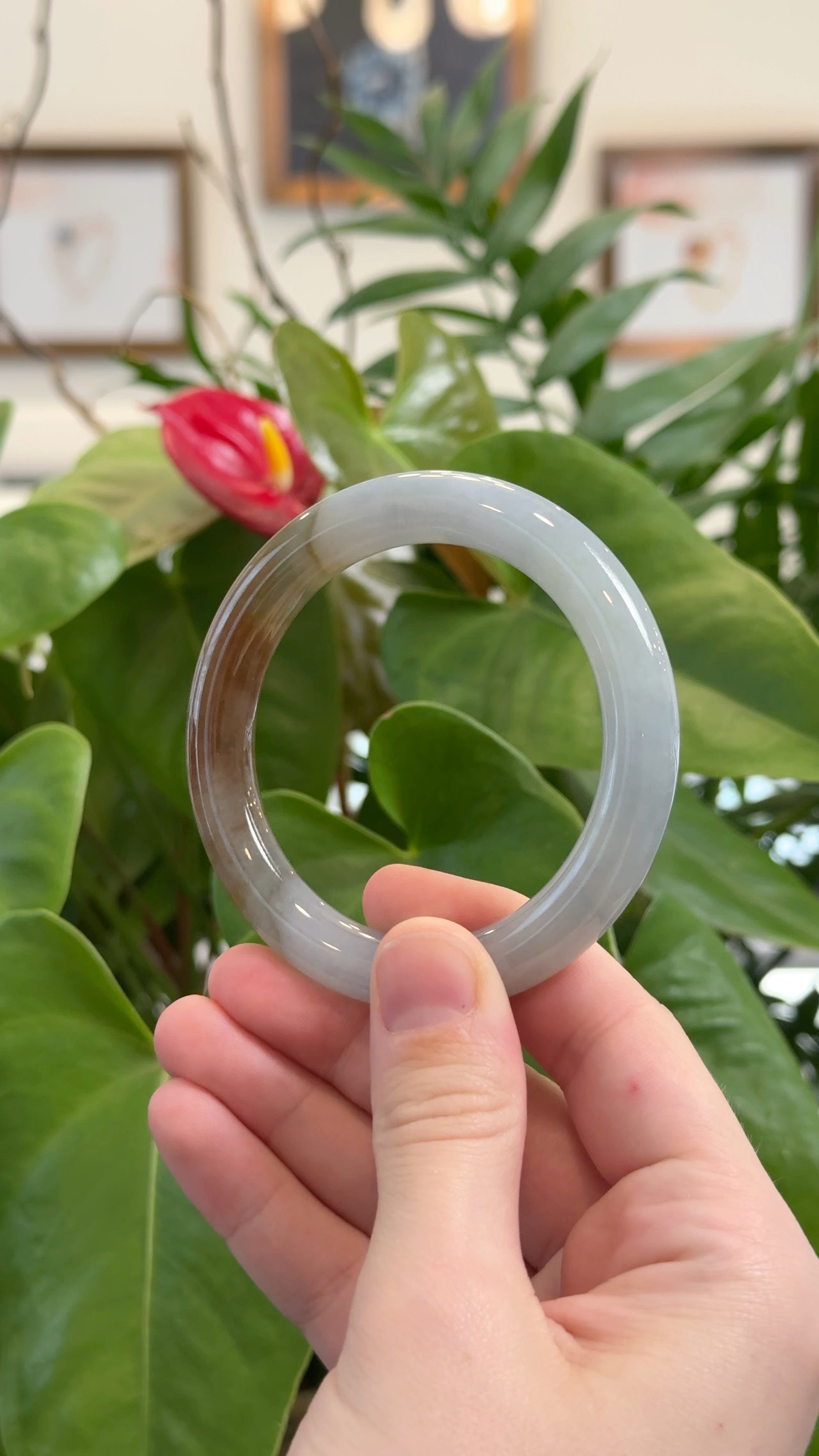 Baikalla Natural Jadeite Jade Bangle Bracelet (55.2 mm) 