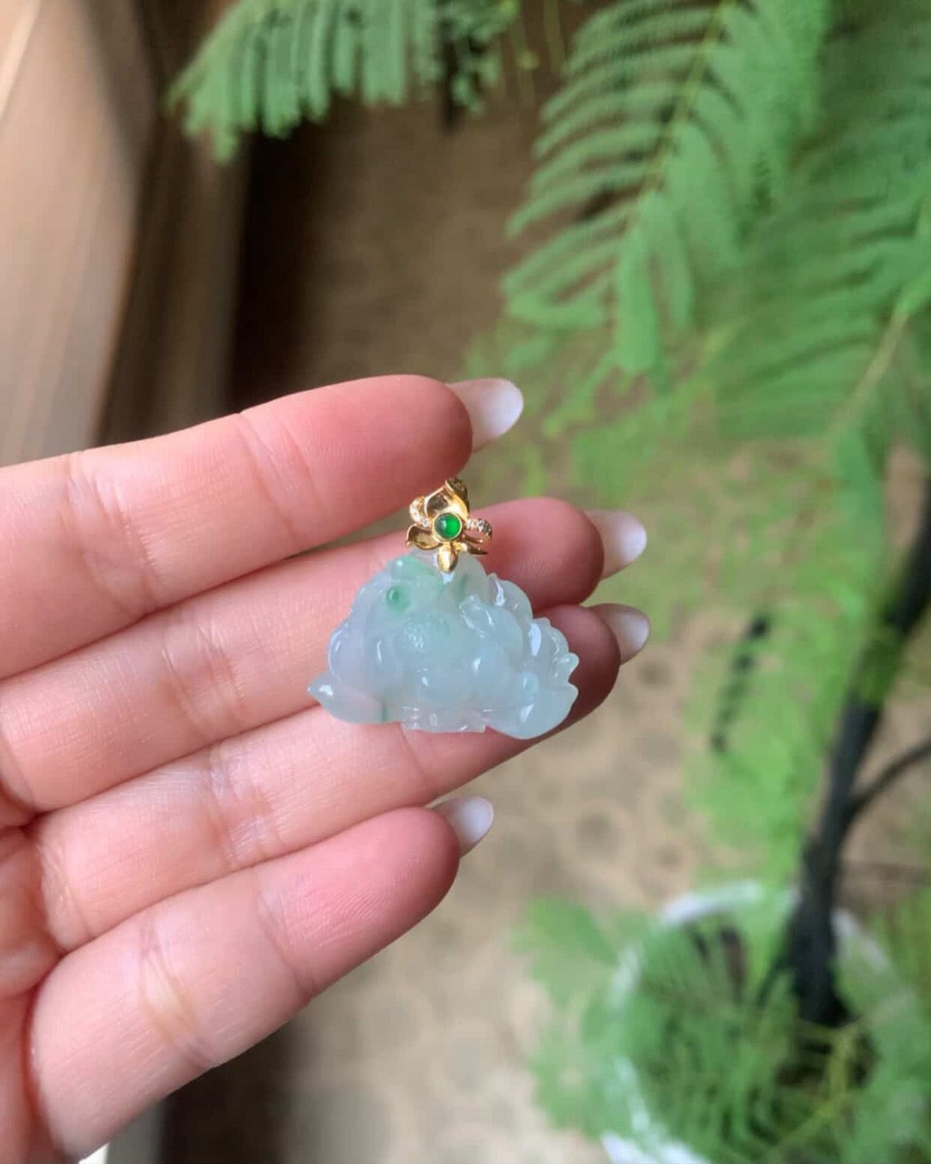 &quot;Live&quot; 18k Yellow Gold Custom Lotus Pendant Flower Bail