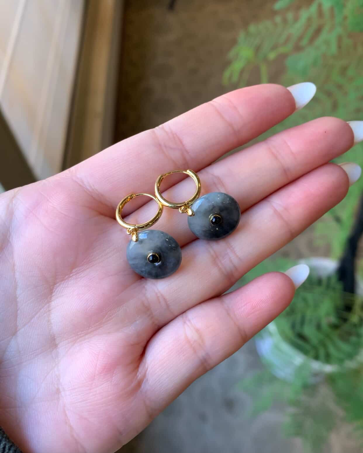 18K Yellow Gold Custom Wuji KouKou Earrings Gold Setting