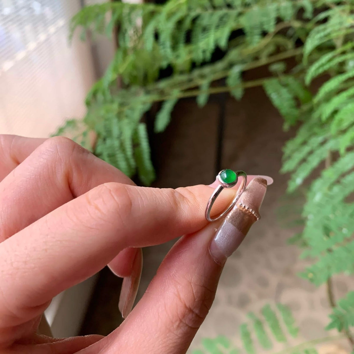 Custom 14K White Gold Green Jadeite Jade Ring Gold Setting (Gold Only)