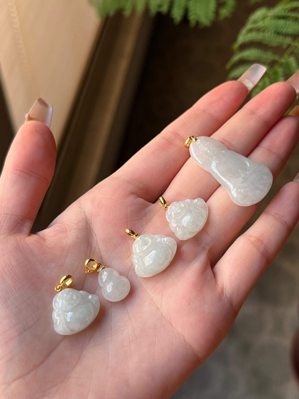 Custom 18K Yellow Gold Jadeite Jade Pendant Simple Bail x 5 (Gold Only)