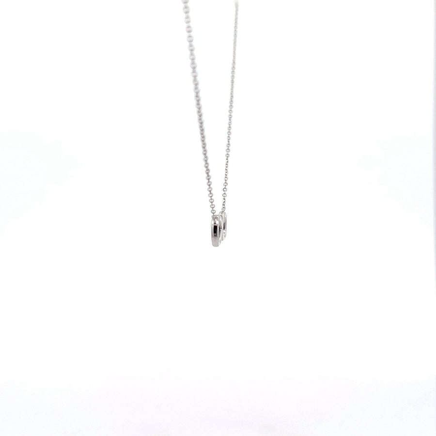 Baikalla Jewelry Gold Diamond Necklace 18K White Gold Infinity .0124 CTW Diamond Pendant Necklace
