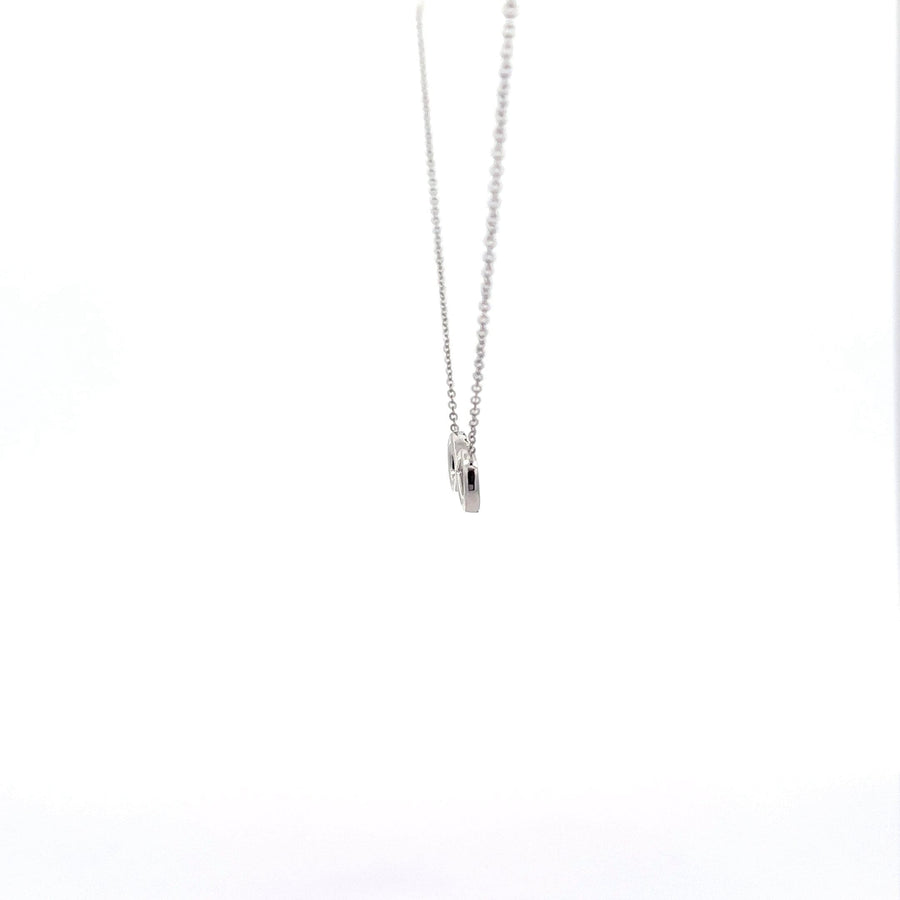 Baikalla Jewelry Gold Diamond Necklace 18K White Gold Infinity .0124 CTW Diamond Pendant Necklace