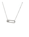 Baikalla Jewelry Gold Diamond Necklace 18K White Gold Infinity .0112 CTW Diamond Pendant Necklace