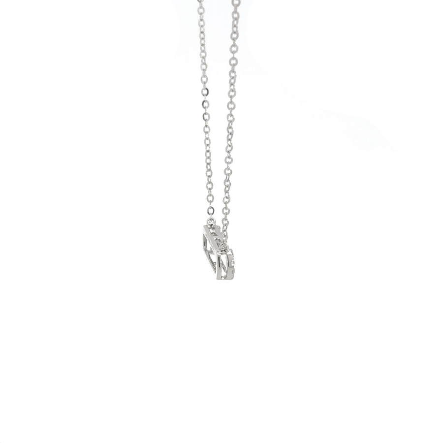 Baikalla Jewelry Gold Diamond Necklace 18K White Gold Infinity .0112 CTW Diamond Pendant Necklace