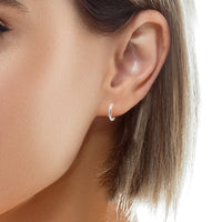 Baikalla Jewelry Silver Gemstone Earrings Baikalla 18k White Gold Dangle Diamond Cut Hoop Earrings
