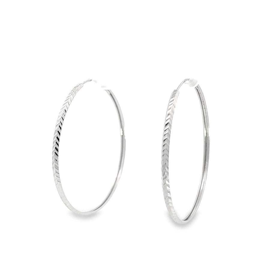 Baikalla Jewelry Silver Gemstone Earrings Baikalla 18k White Gold Dangle Diamond Cut Hoop Earrings