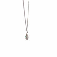 Baikalla Jewelry Gemstone Pendant Necklace Baikalla™ 14k White Gold A Emerald Oval With Diamonds