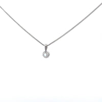 Baikalla Jewelry Aquamarine Necklace Baikalla 14K White Gold Round Aquamarine AAA Pendant Necklace