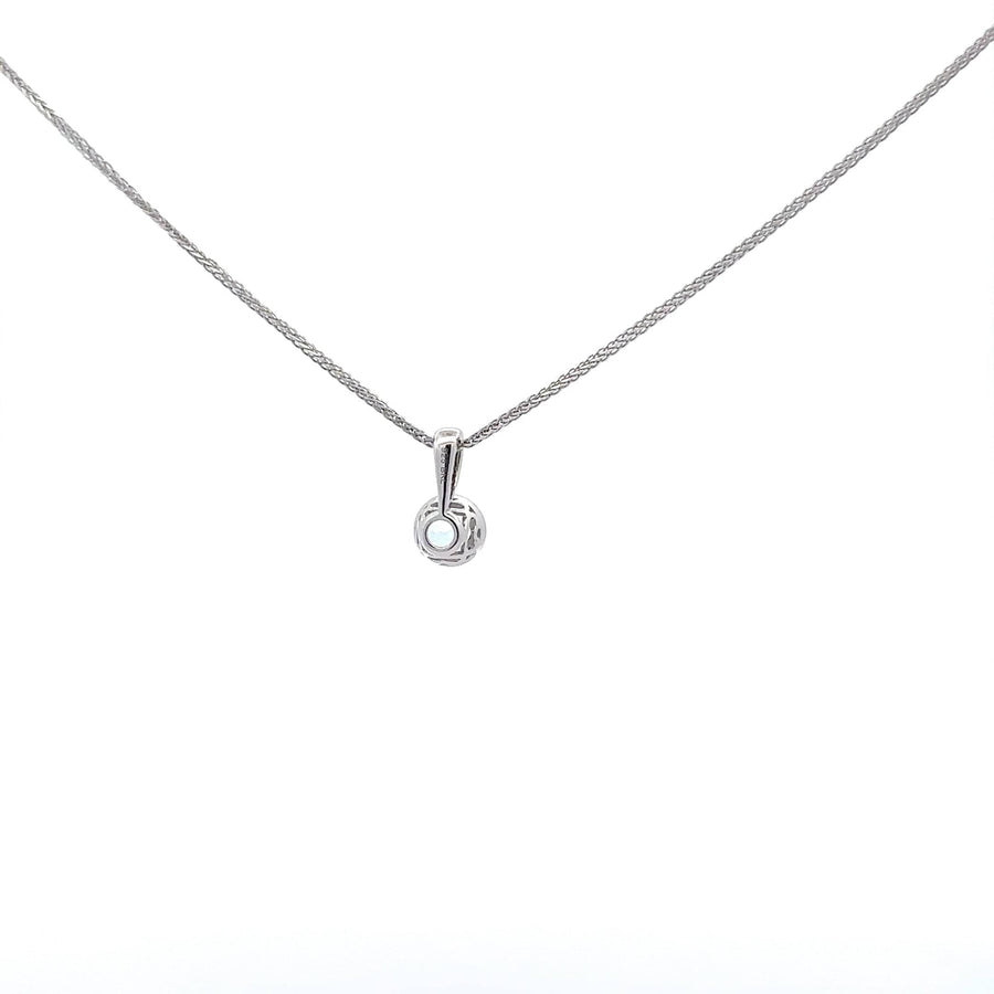 Baikalla Jewelry Aquamarine Necklace Baikalla Sterling Silver Round Aquamarine AAA Pendant Necklace