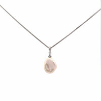 Baikalla Jewelry Gemstone Pendant Necklace Baikalla 14k White GoldPearl Pendant Necklace With Diamonds
