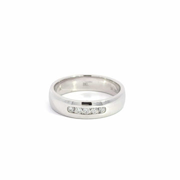 Baikalla Jewelry Gemstone Men's Ring 8 Baikalla 14k White Gold 5 Channel Set Men's Wedding Diamond Band Ring