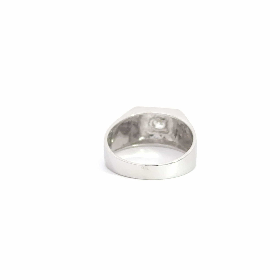 Baikalla Jewelry Gemstone Men's Ring 18k White Gold Men's Diamond Ring