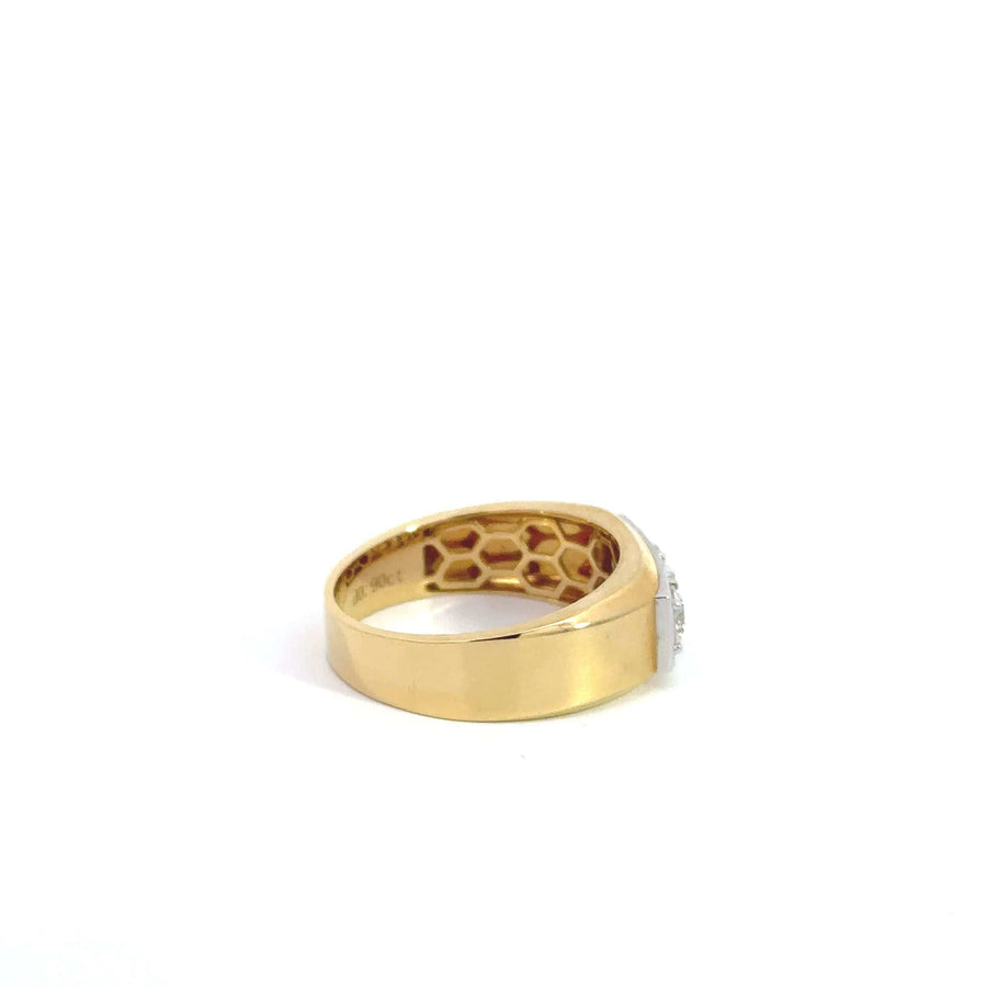 Baikalla Jewelry Gemstone Men's Ring Baikalla 18k Gold Three Stone Men's Diamond Ring