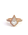 Baikalla Sterling Silver Moissanite Ring Baikalla 14k Rose Gold Halo Moissanite 1CT Kite Cut Engagement Ring