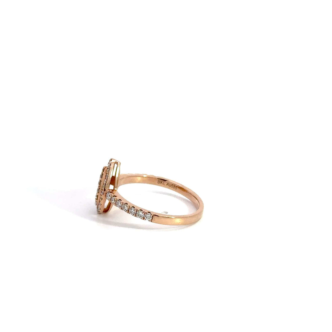 Baikalla Jewelry 18k Gold Engagment Ring Baikalla 14k Rose Gold Pear Cluster Diamond Engagement Ring
