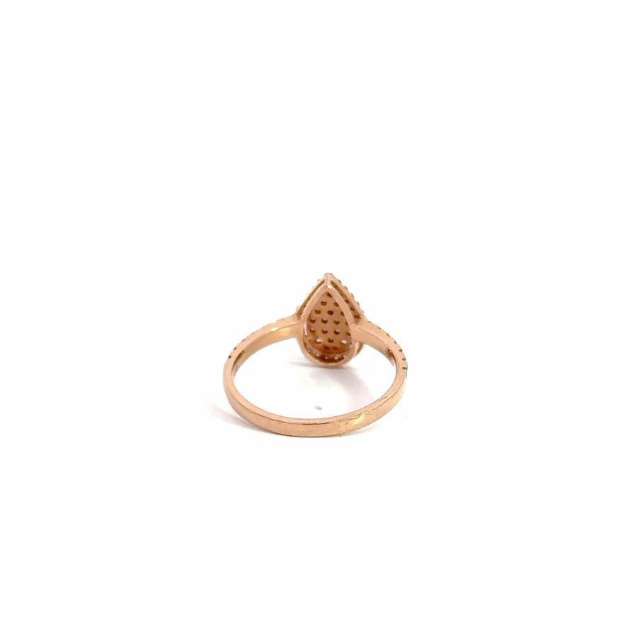 Baikalla Jewelry 18k Gold Engagment Ring Baikalla 14k Rose Gold Pear Cluster Diamond Engagement Ring