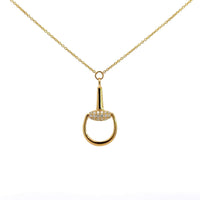 Baikalla Jewelry 18K Yellow Gold Pendant Baikalla 18k Yellow Gold Equestrian Diamond Pendant Necklace