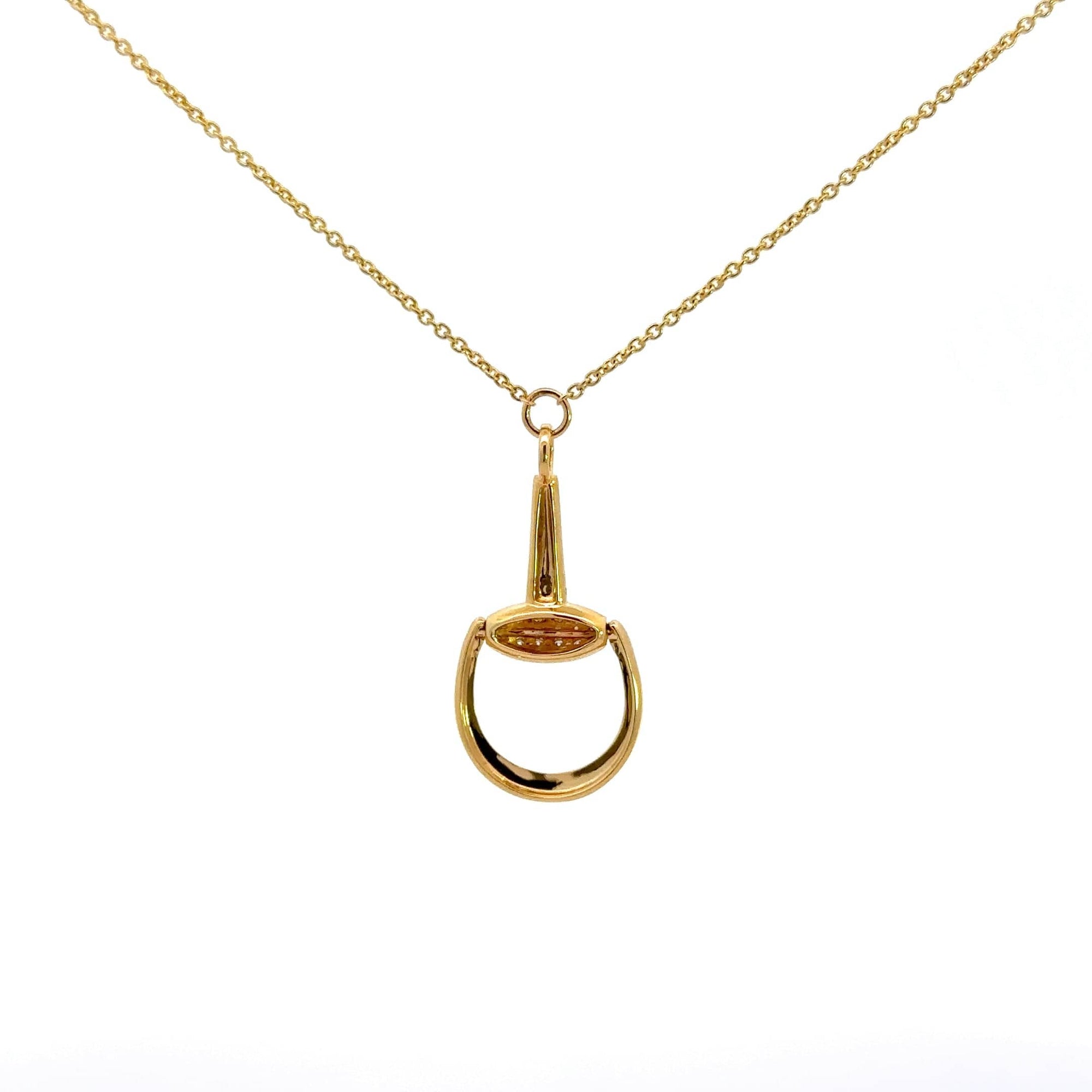 Baikalla Jewelry 18K Yellow Gold Pendant Baikalla 18k Yellow Gold Equestrian Diamond Pendant Necklace