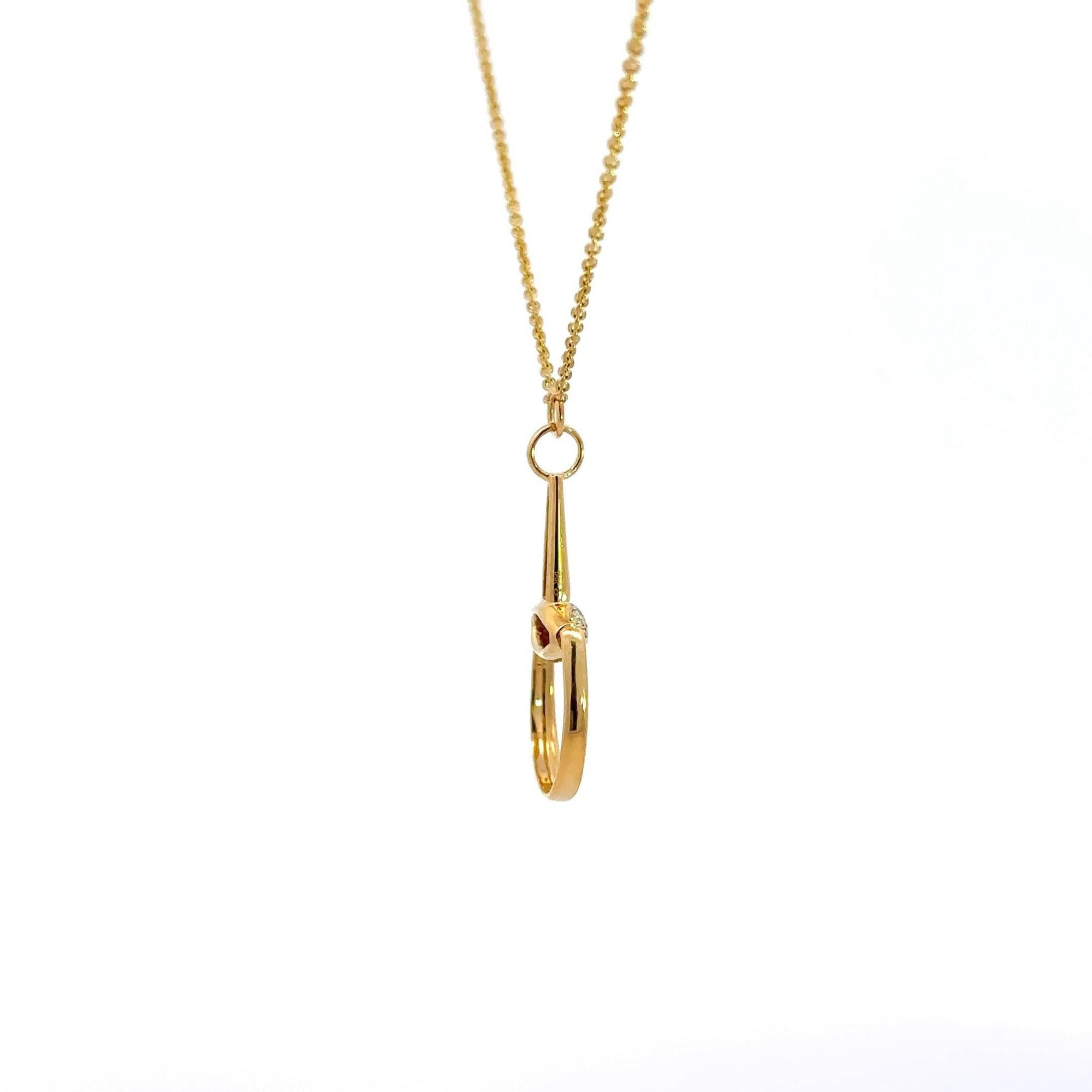 Baikalla Jewelry 18K Yellow Gold Pendant Baikalla 18k Yellow Gold Equestrian Diamond Pendant Necklace