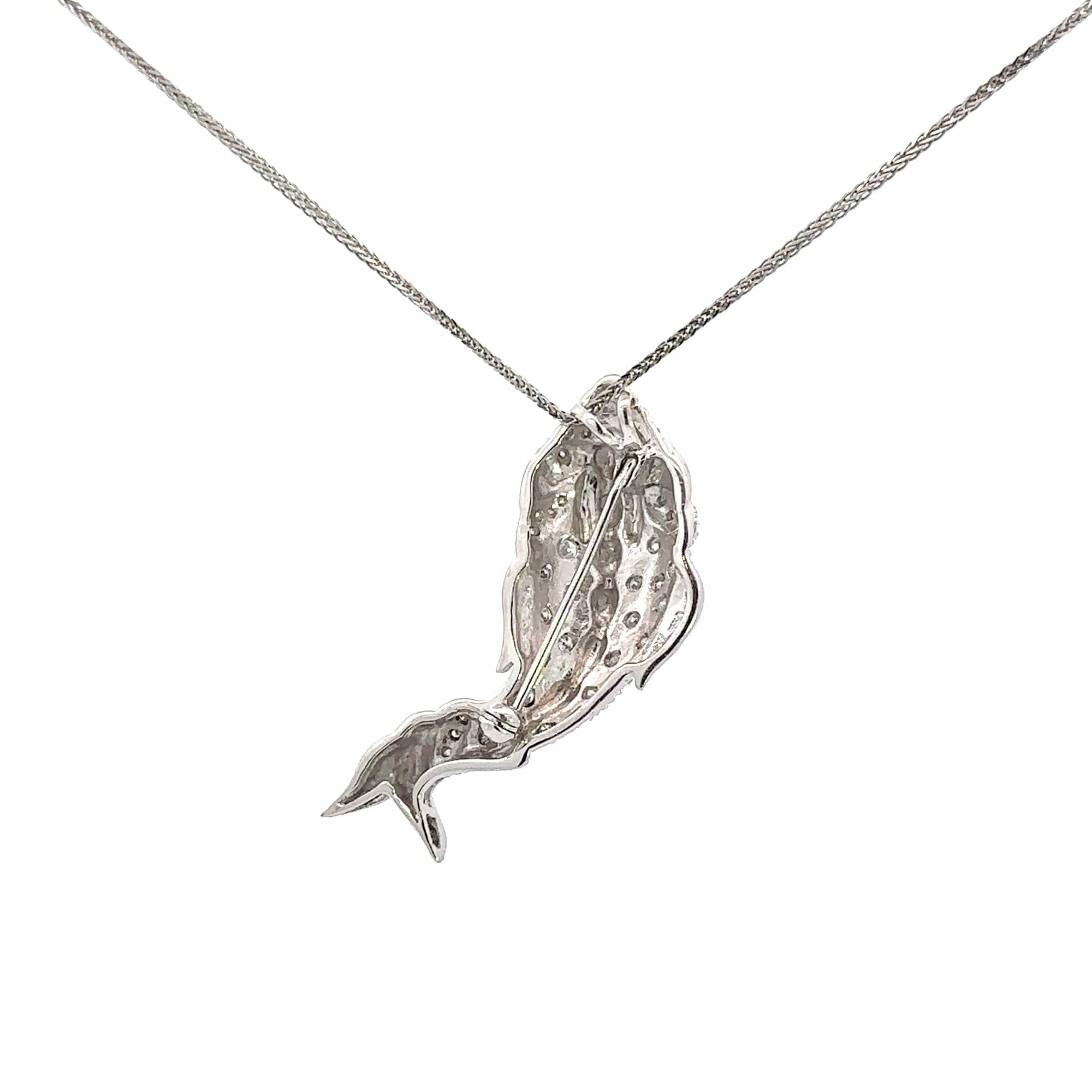 Baikalla Jewelry 18k Gold Jadeite Brooch Baikalla 18K White Gold Diamond Fish Brooch