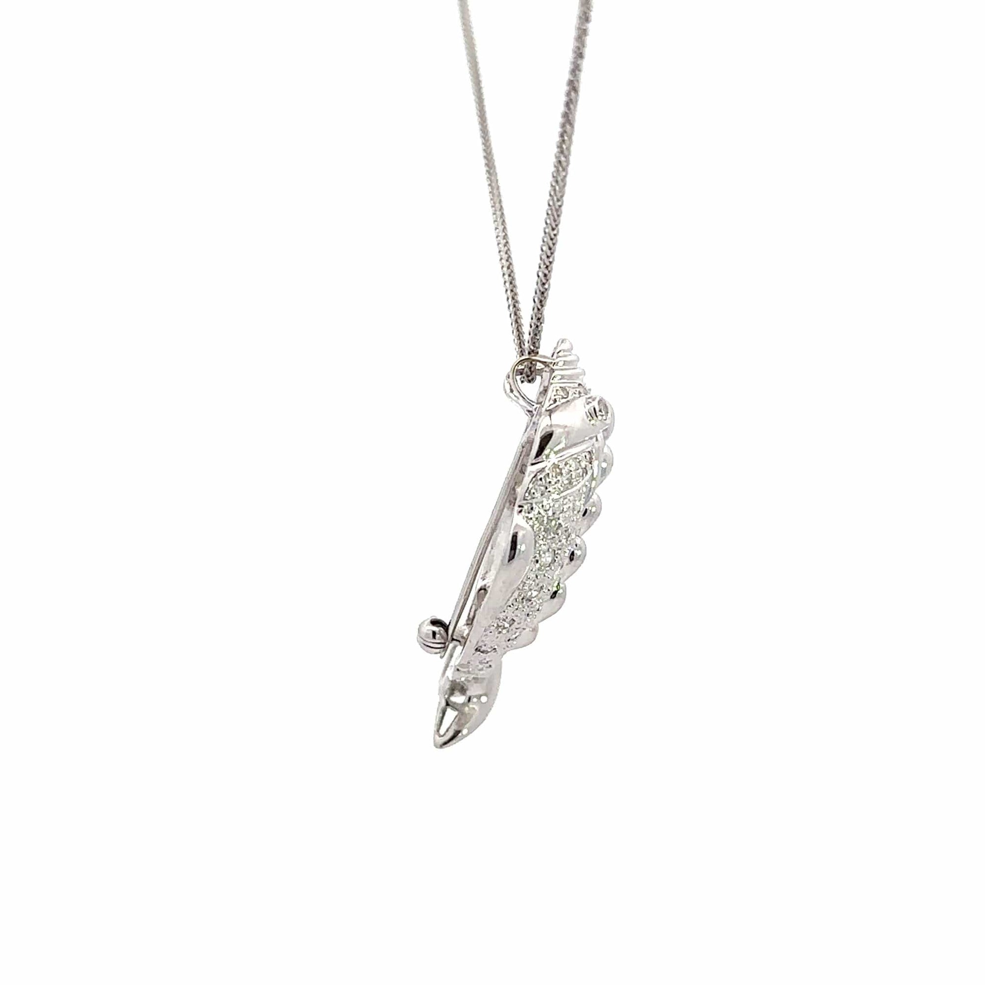 Baikalla Jewelry 18k Gold Jadeite Brooch Baikalla 18K White Gold Diamond Fish Brooch