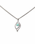 Baikalla Jewelry Gold Aquamarine Necklace 14k White Gold Natural Emerald Pendant Necklace
