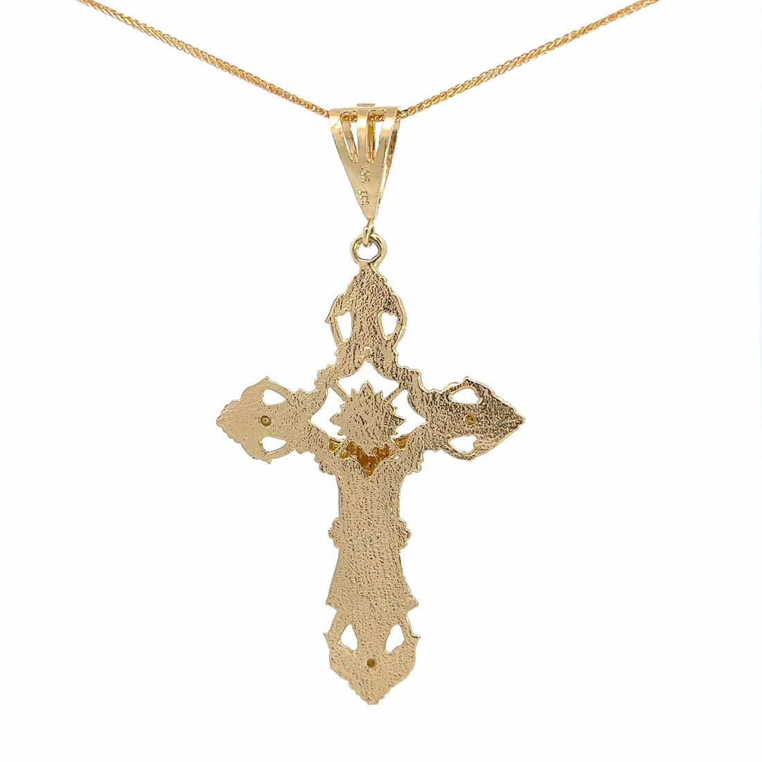 Baikalla Jewelry 14K Pure Yellow Gold Pendant Copy of 14k Yellow Gold Cross Pendant Necklace