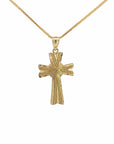 Baikalla Jewelry 14K Pure Yellow Gold Pendant Pendant Only 14k Yellow Gold Diamond Cut Fancy Cross Pendant Necklace