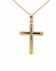 Baikalla Jewelry 14K Pure Yellow Gold Pendant 14k Yellow Gold Hallow Cross Pendant Necklace