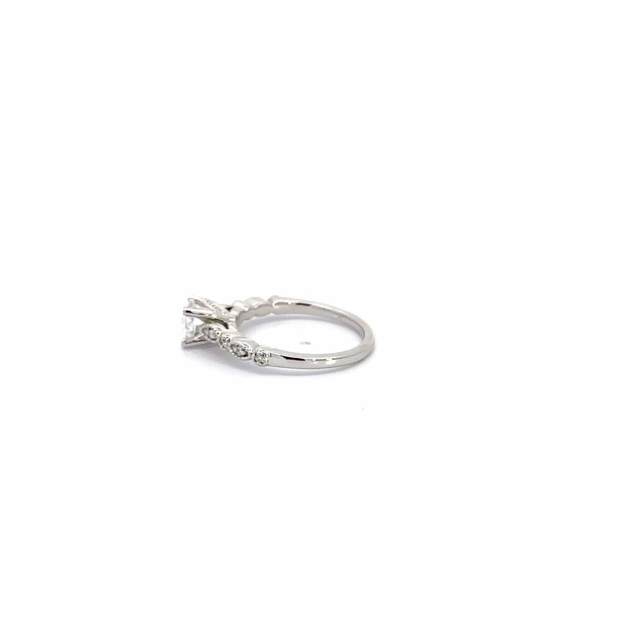 Baikalla Jewelry Diamond Ring Baikalla 14k White Gold Rose Cut Diamond Engagement Ring