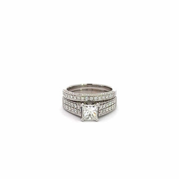 Baikalla Jewelry Diamond Ring Baikalla 14k White Gold Diamond Engagement Ring Set