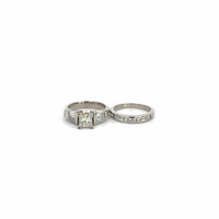 Baikalla Jewelry Diamond Ring Baikalla Platinum Princess Cut Diamond Engagement Ring Set