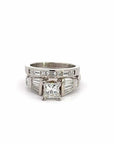 Baikalla Jewelry Diamond Ring Baikalla Platinum Princess Cut Diamond Engagement Ring Set