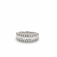 Baikalla Jewelry Diamond Ring Baikalla 18k White Gold Round and Baguette Diamond Engagement Ring