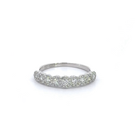 Baikalla Jewelry Diamond Ring Baikalla 18k White Gold Halo Diamond Anniversary Band