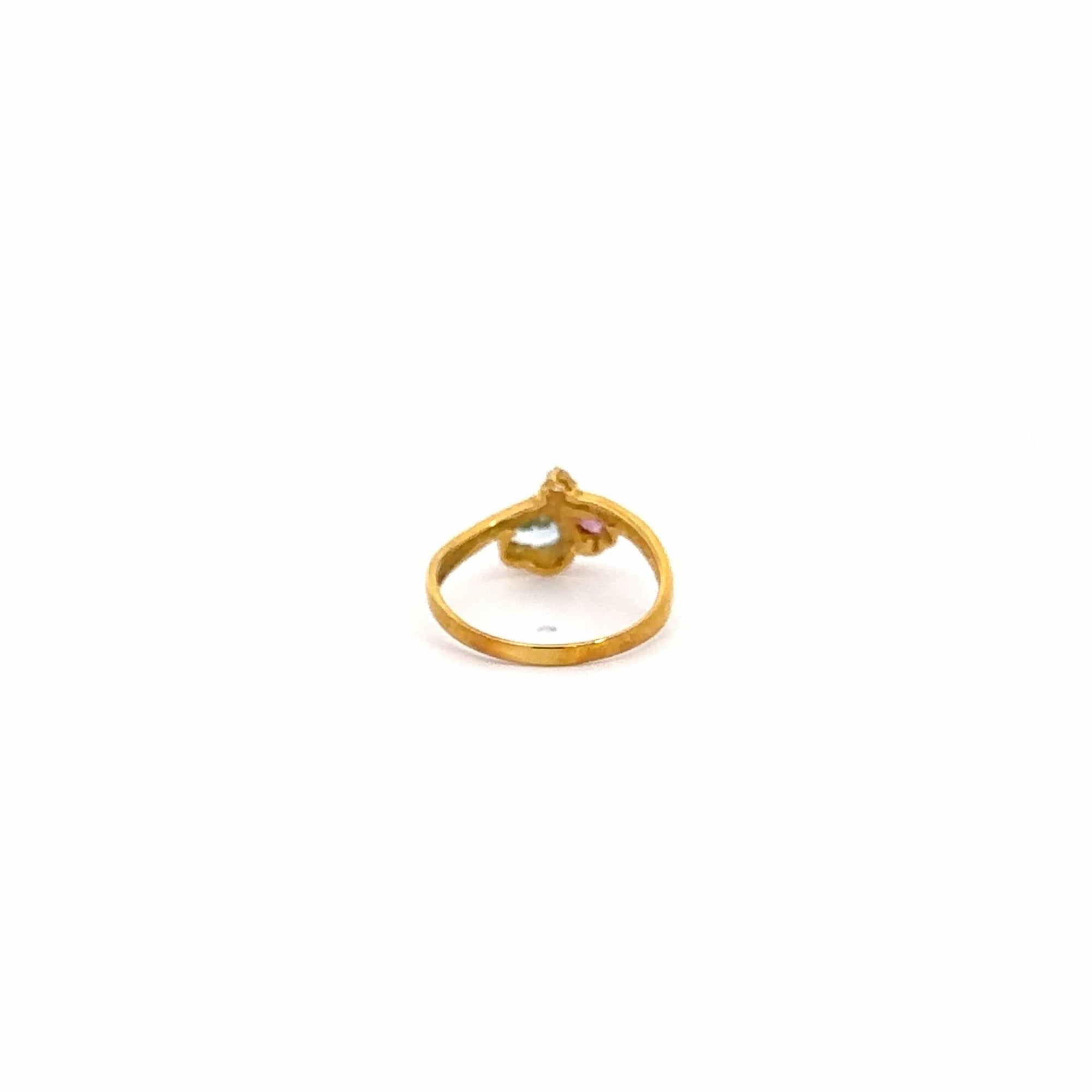 Baikalla Jewelry 18K Gold Tourmaline Ring 18k Yellow Gold Natural Tourmaline Diamond Ring