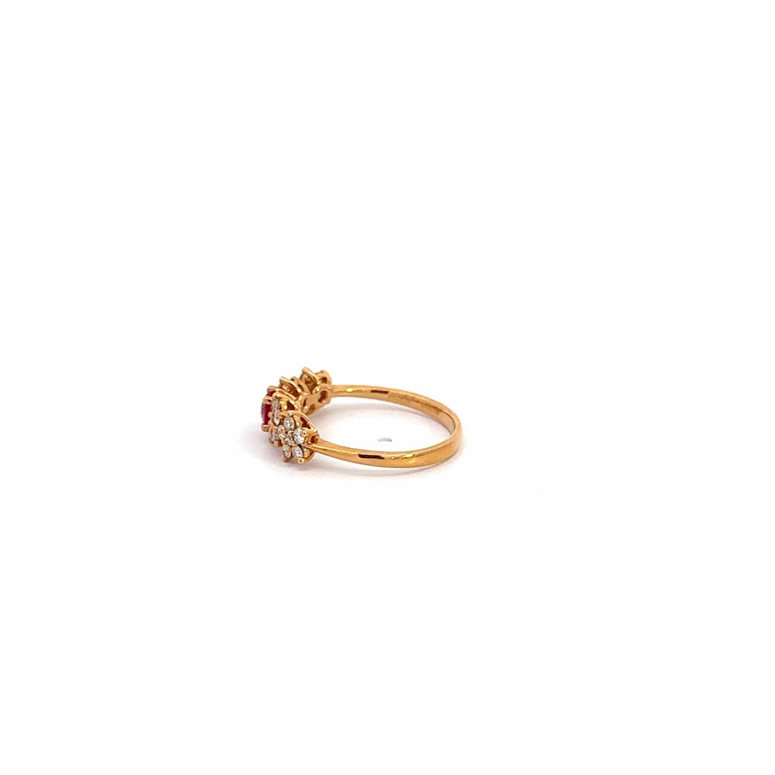 Baikalla Jewelry Gold Emerald Ring 18k Gold Heat Treated Ruby Ring