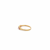 Baikalla Jewelry Gold Ruby Ring 14k Yellow Gold Natural Ruby Heart Ring