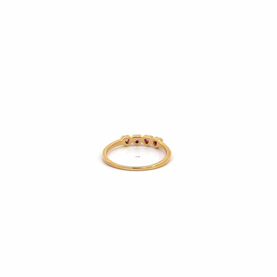 Baikalla Jewelry Gold Ruby Ring 14k Yellow Gold Natural Ruby Heart Ring