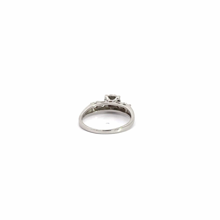 Baikalla Jewelry Diamond Ring Baikalla 14k White Gold Five Diamond Engagement Ring Set