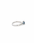 Baikalla Jewelry Gold Sapphire Ring 18k White Gold Natural Blue Sapphire Ring with Diamonds